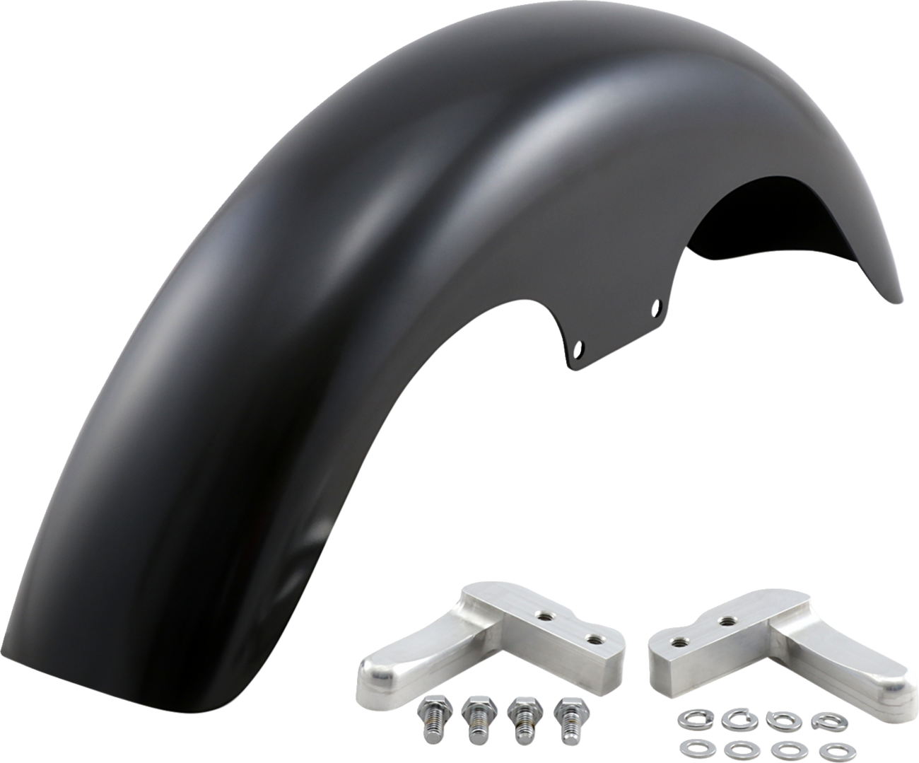 Guardabarros delantero serie Hugger con bloques de montaje para Softail/Dyna - Kit de guardabarros Klub - con bloques crudos - Acero - 19"