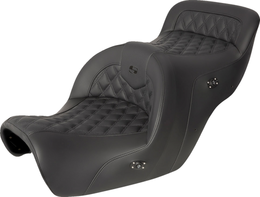 Asiento RoadSofa™ con calefacción - Asiento RoadSofa™ - sin respaldo - Costura de celosía completa - Negro - Calefacción - GL1500 '88-'00