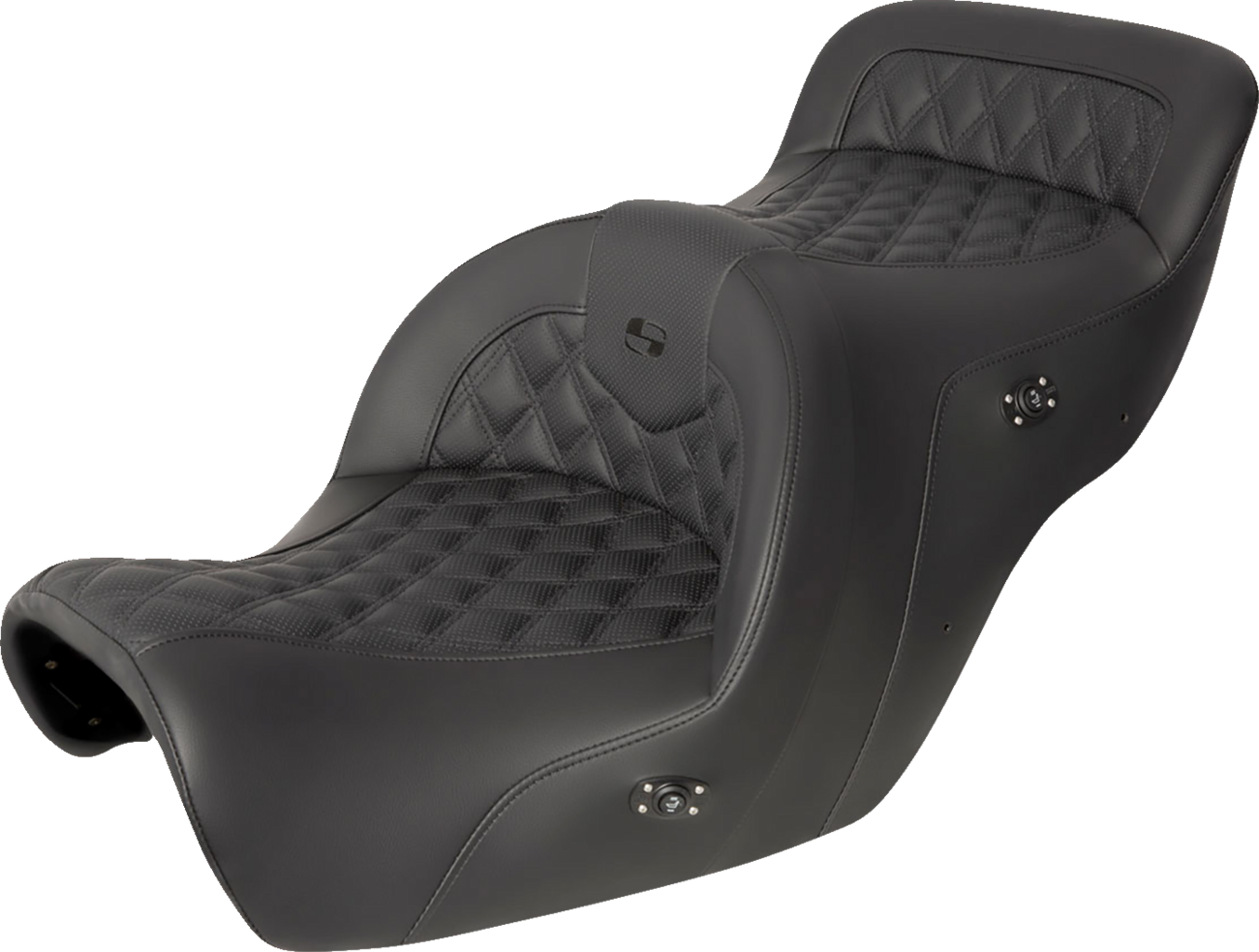 Asiento RoadSofa™ con calefacción - Asiento RoadSofa™ - sin respaldo - Costura de celosía completa - Negro - Calefacción - GL1500 '88-'00