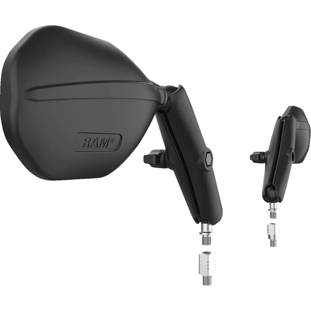 Kit tough-mirror™ con bases m10-1.25/adaptador inverso - brazo largo