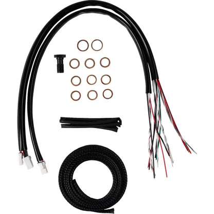 Kit completo de cable de manillar/línea de freno trenzado midnight, estándar