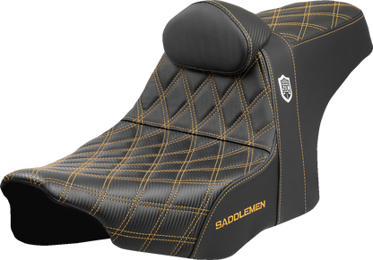 Asiento Pro Series SDC Performance Grip - Asiento Pro Series SDC Performance - Costuras doradas - con respaldo - FLT/FLH '23 -'25