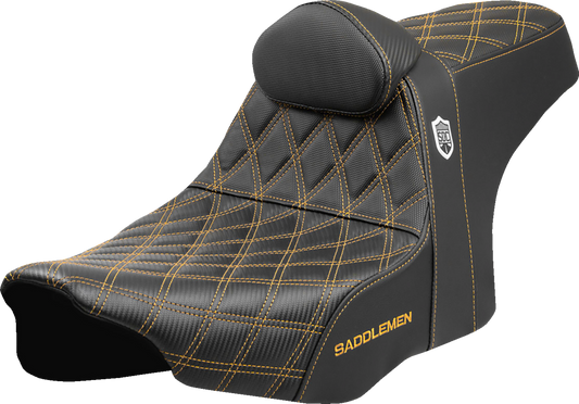 Asiento Pro Series SDC Performance Grip - Asiento Pro Series SDC Performance - Costuras doradas - con respaldo - FLT/FLH '23 -'25