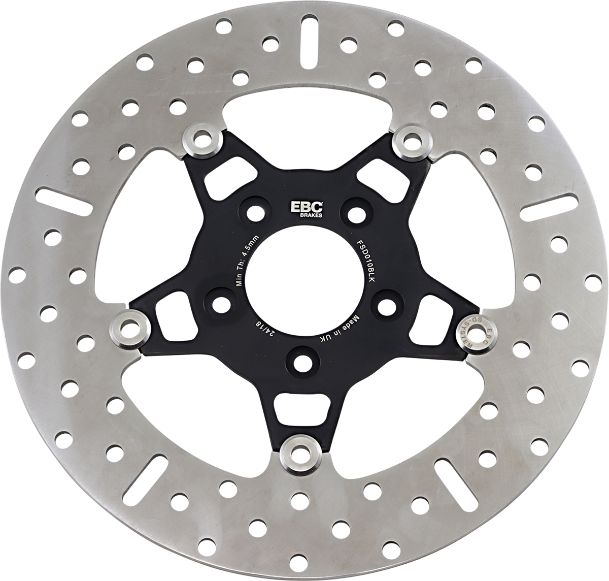 Rotor de freno delantero de acero inoxidable serie FSD para Big Twins - Rotor de freno - Portador negro