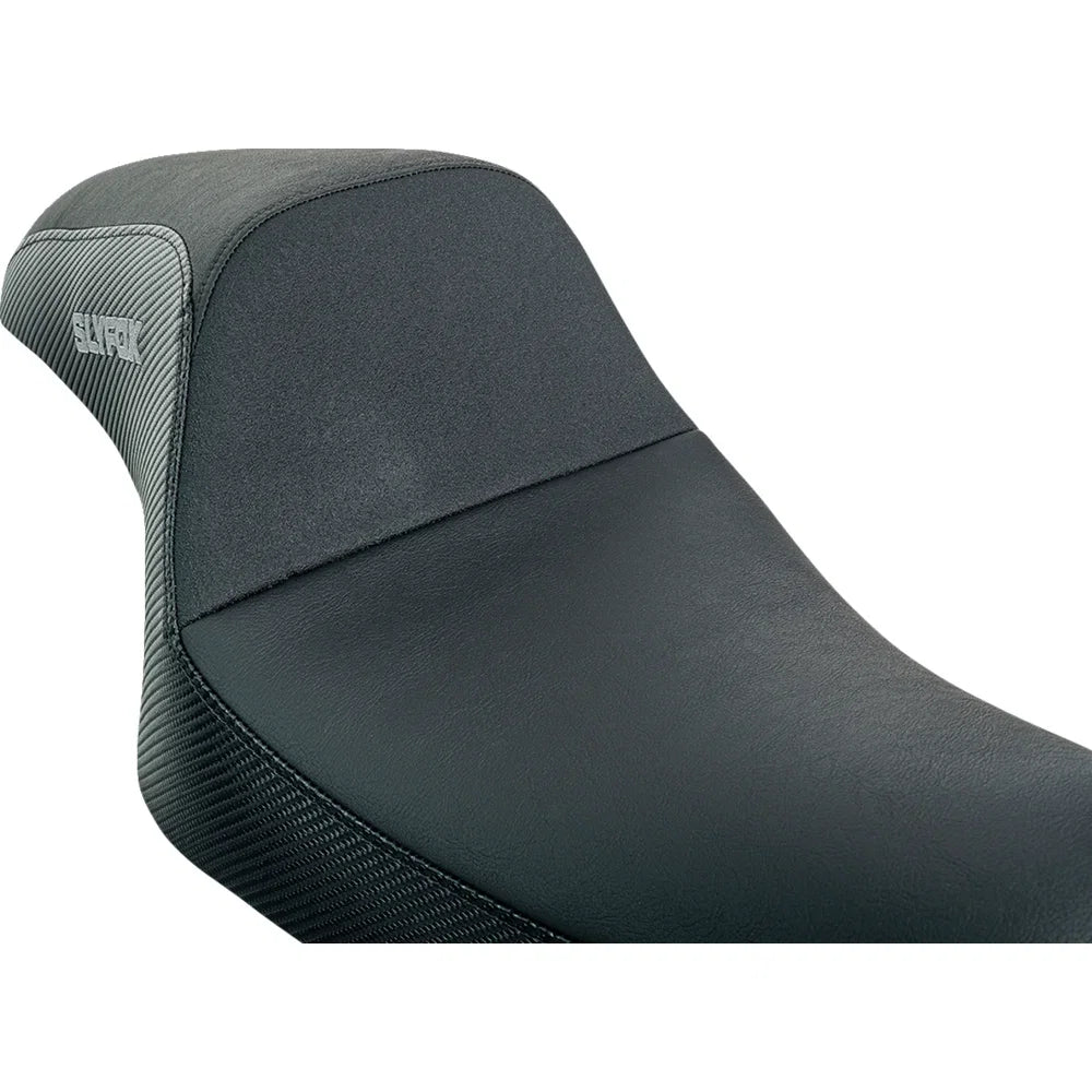 Asiento SLYFOX The Drifter Drifter Gray Logo Black Vinyl W/ Slipstop Carbon Fiber XL '04-'22