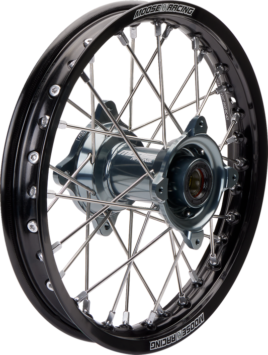Rueda completa SX-1 - Conjunto de ruedas - SX-1 - Completa - Trasera - Rueda negra/Buje gris - 14x1,6 - SX/TC 85