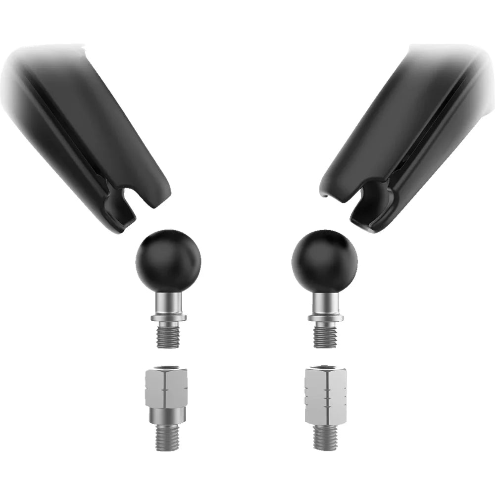 Kit tough-mirror™ con bases m10-1.25/adaptador inverso - brazo largo