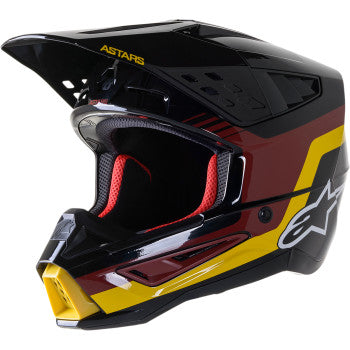 Casco Alpinestars SM5 Venture - Negro/Burdeos/Amarillo/Brillo