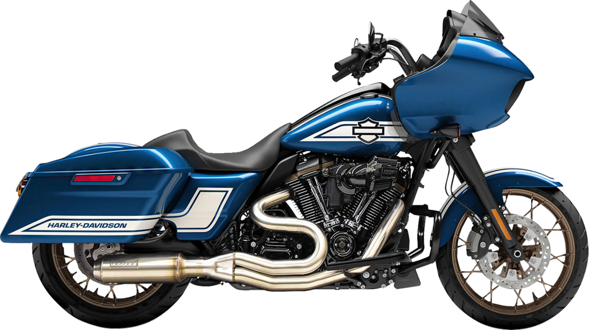 Sistema de escape 2 en 1 de longitud media con silenciador Super Bike - Sistema de escape 2 en 1 de longitud media con silenciador Super Bike - Acero inoxidable - 49 estados