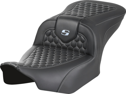 Asiento Honeycomb Roadsofa™ - Asiento Roadsofa™ - sin respaldo - Honeycomb - Costura plateada - FLTR/FLHX '23-'24