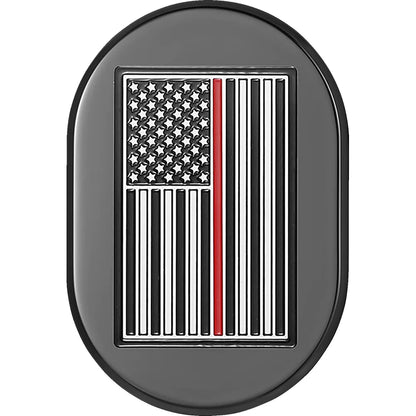 Cubierta de antena - Cubierta de antena - Guardabarros trasero derecho - Bandera americana de línea roja - Negro