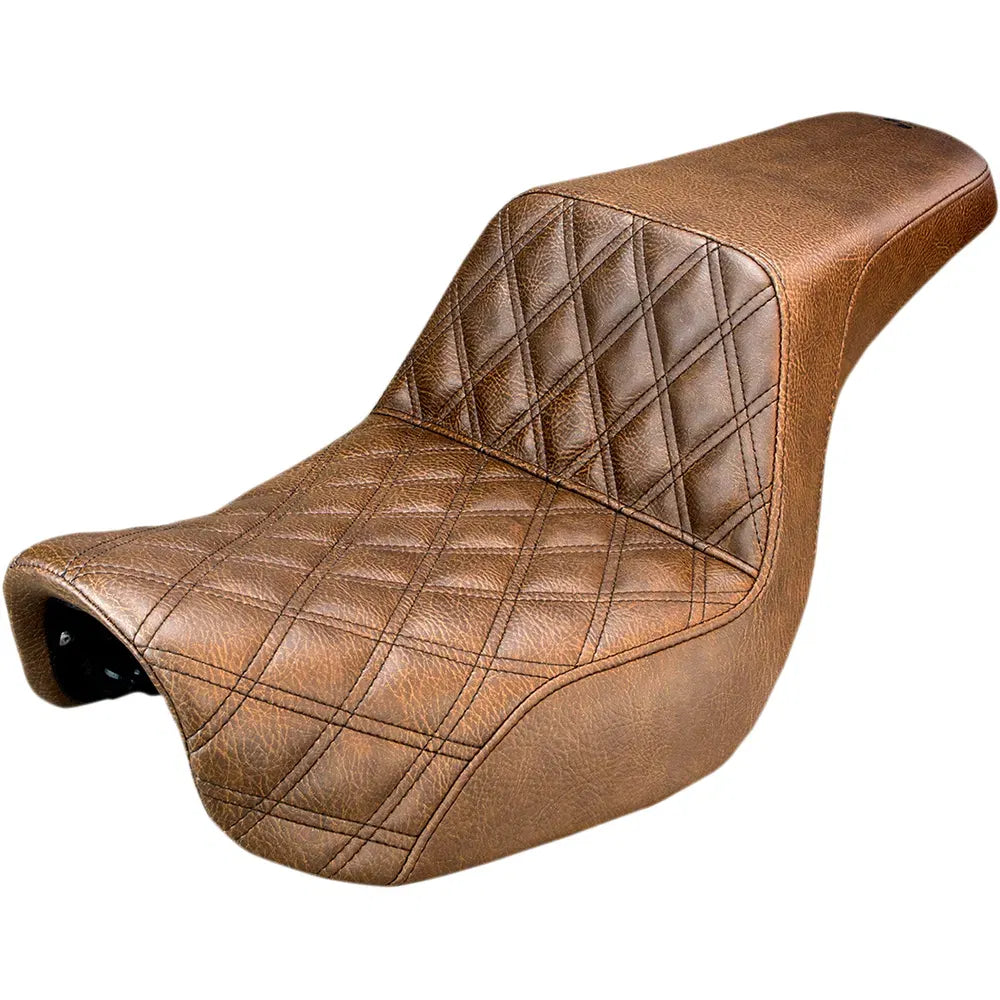 Step Up Seat - Lattice Stitched - Brown - FXD