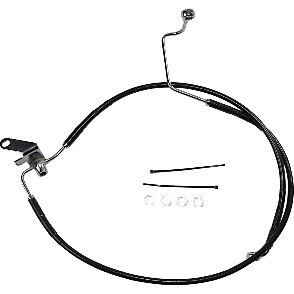 Brake Line - Rear - Black - +3" - Softail '04-'06