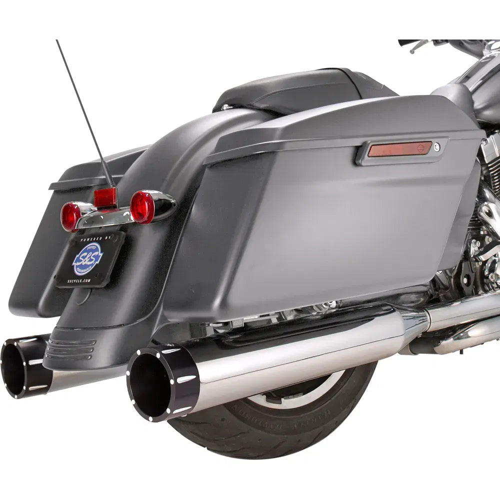 Mufflers - Chrome - Black Tracer - M8 Touring '17-'19