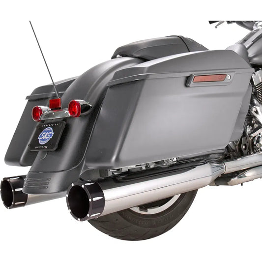 Mufflers - Chrome - Black Tracer - M8 Touring '17-'19