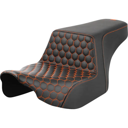 Asiento elevado en forma de panal - Asiento elevado - Delantero en forma de panal - Costuras en naranja - FL '23-'24