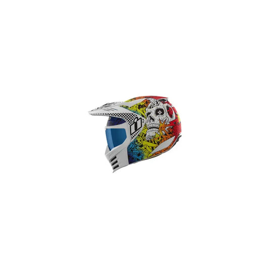 Casco Icon Elsinore Doodle 3 - blanco