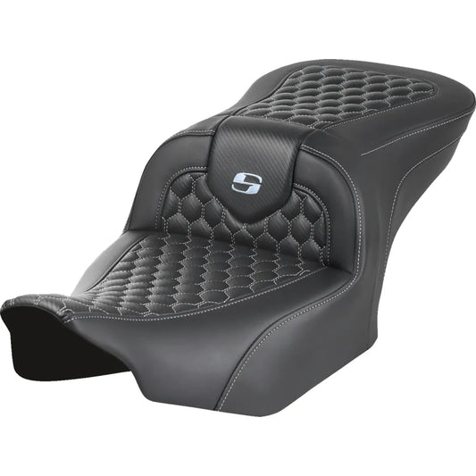 Asiento Honeycomb Roadsofa™ - Asiento Roadsofa™ - sin respaldo - Honeycomb - Costura plateada - FLTR/FLHX '23-'24