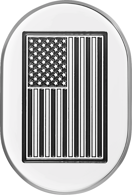 Cubierta de antena - Cubierta de antena - Guardabarros trasero izquierdo - Bandera estadounidense con corte en contraste - Cromada