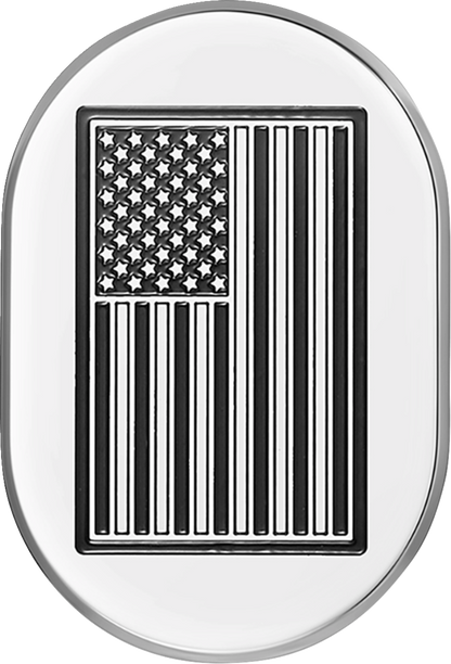 Cubierta de antena - Cubierta de antena - Guardabarros trasero izquierdo - Bandera estadounidense con corte en contraste - Cromada