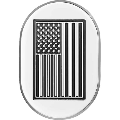 Cubierta de antena - Cubierta de antena - Guardabarros trasero izquierdo - Bandera estadounidense con corte en contraste - Cromada