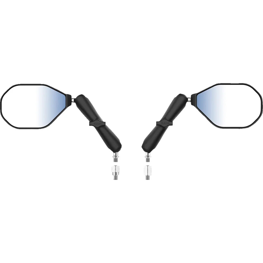 Kit tough-mirror™ con bases m10-1.25/adaptador inverso - brazo largo