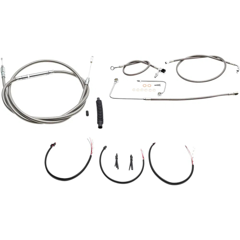 Kit completo de cable de manillar/línea de freno trenzado de acero inoxidable — kit de cables