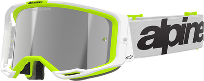 Lentes Vision 8 Wordmark - Lentes Vision 8 - Wordmark - Blanco/Amarillo Fluo - Lente de espejo plateada