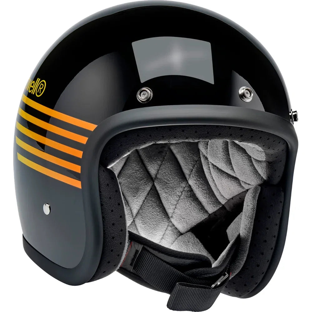 Casco bonanza lightspeed negro brillante/naranja/amarillo