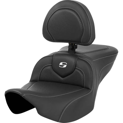 Asiento de fibra de carbono Roadsofa™ - Asiento Roadsofa™ - Fibra de carbono - Costura plateada/Logotipo plateado - con respaldo - FL '23-'24