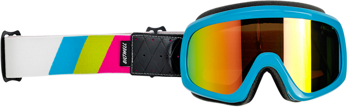 Overland 2.0 Goggles - Tri-Stripe - Cyan/Jet Boat