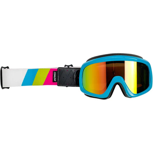Overland 2.0 Goggles - Tri-Stripe - Cyan/Jet Boat