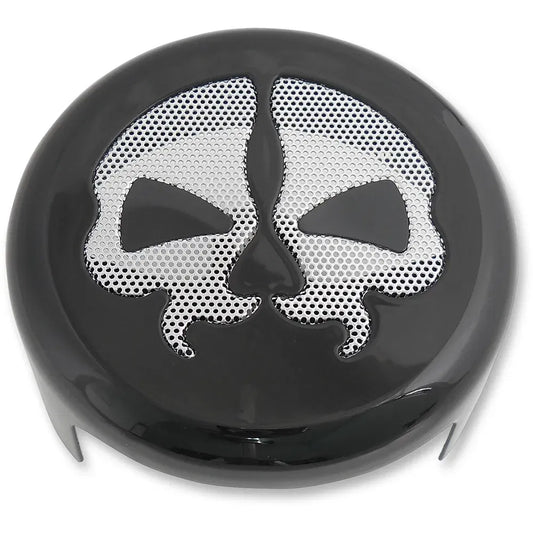 Horn Cover - Black with Chrome Skull