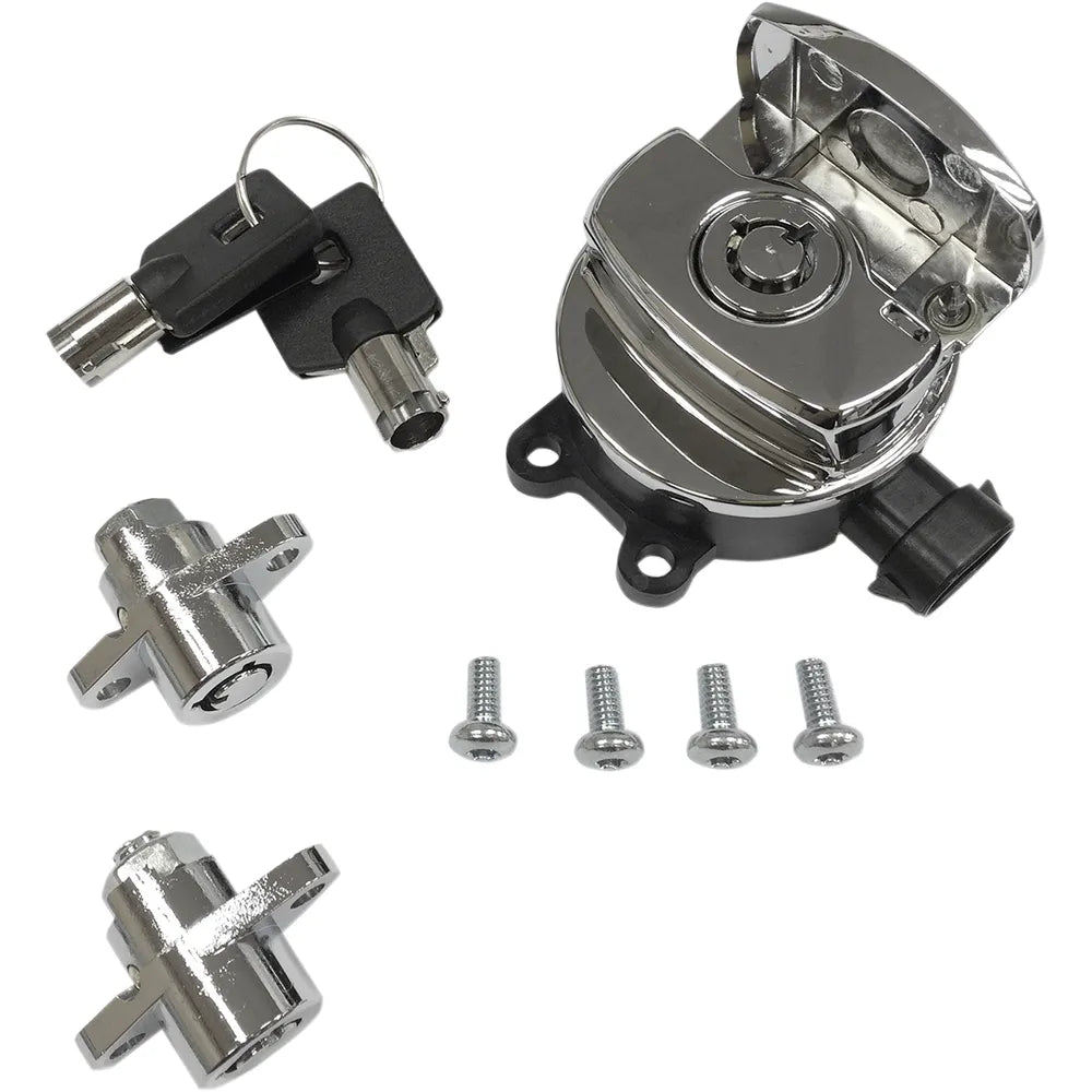 Side Hinge Ignition Switch with Saddlebag Lock - Chrome
