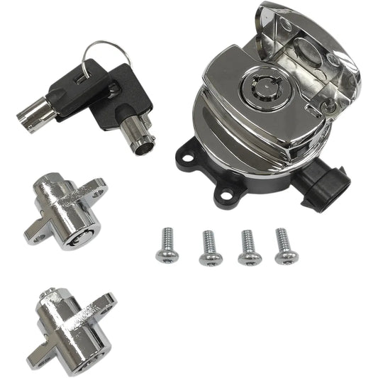 Side Hinge Ignition Switch with Saddlebag Lock - Chrome
