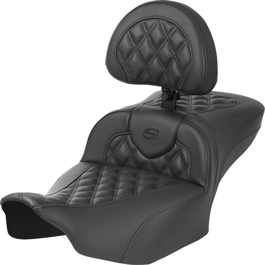 Asiento de alcance extendido Roadsofa™ - Asiento de alcance extendido Roadsofa™ - con respaldo - Fibra de carbono - Costura de celosía - FLTR/FLHX '23-'24