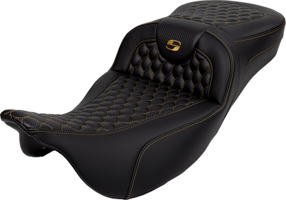 Asiento Honeycomb Roadsofa™ - Asiento RoadSofa™ - Panal - Costura dorada - Alcance extendido - sin respaldo - FLH/FLT '08-'24
