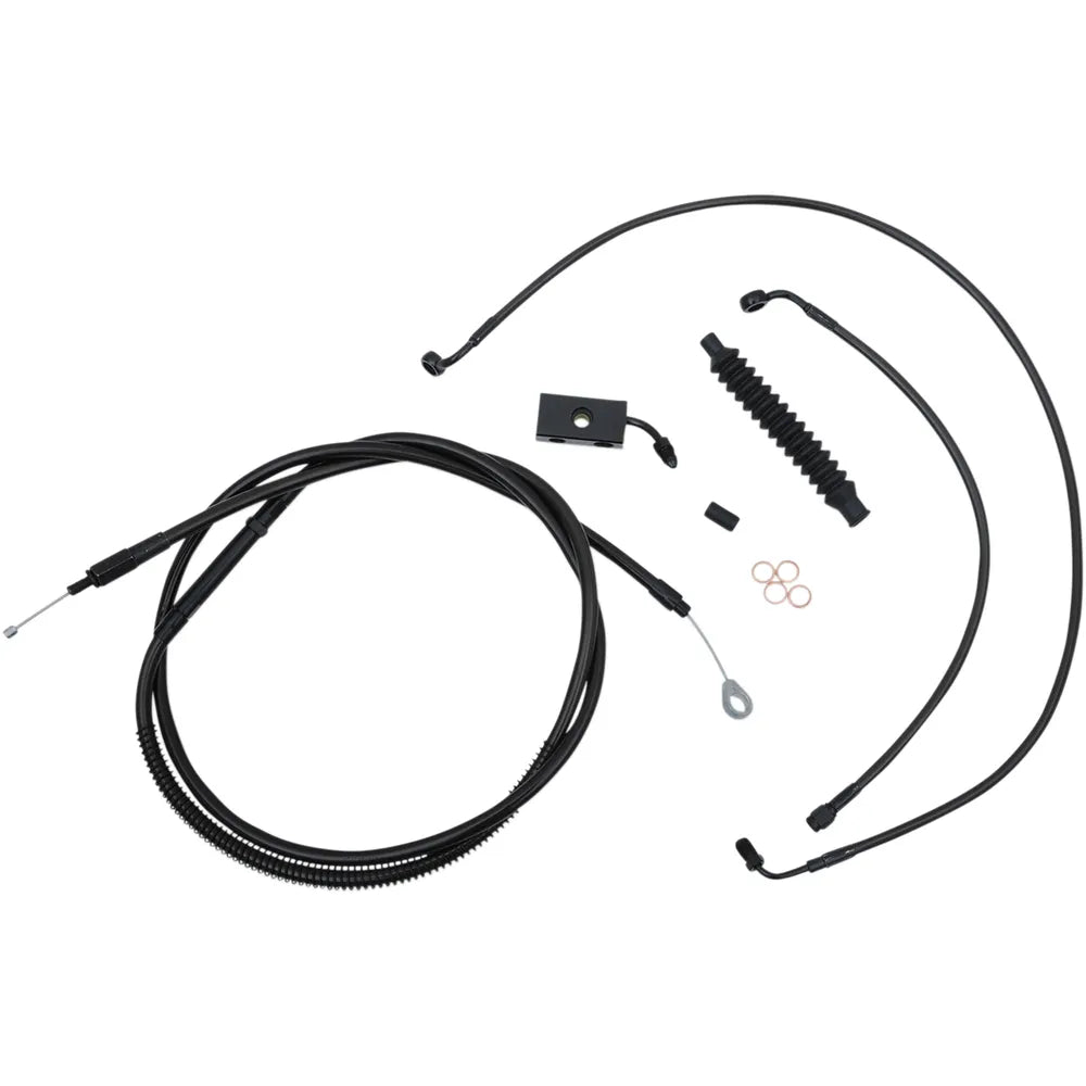 Handlebar Cable/Brake Line Kit - 12" - 14" Ape Hanger Handlebars - Midnight