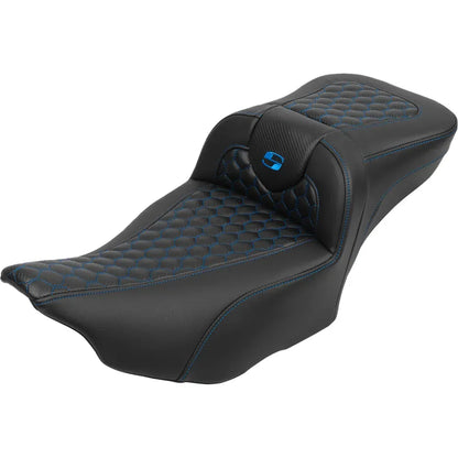 Asiento de alcance extendido Roadsofa™ - Asiento de alcance extendido Roadsofa™ - con respaldo - Panal - Costura azul - FLTR/FLHX '23-'24