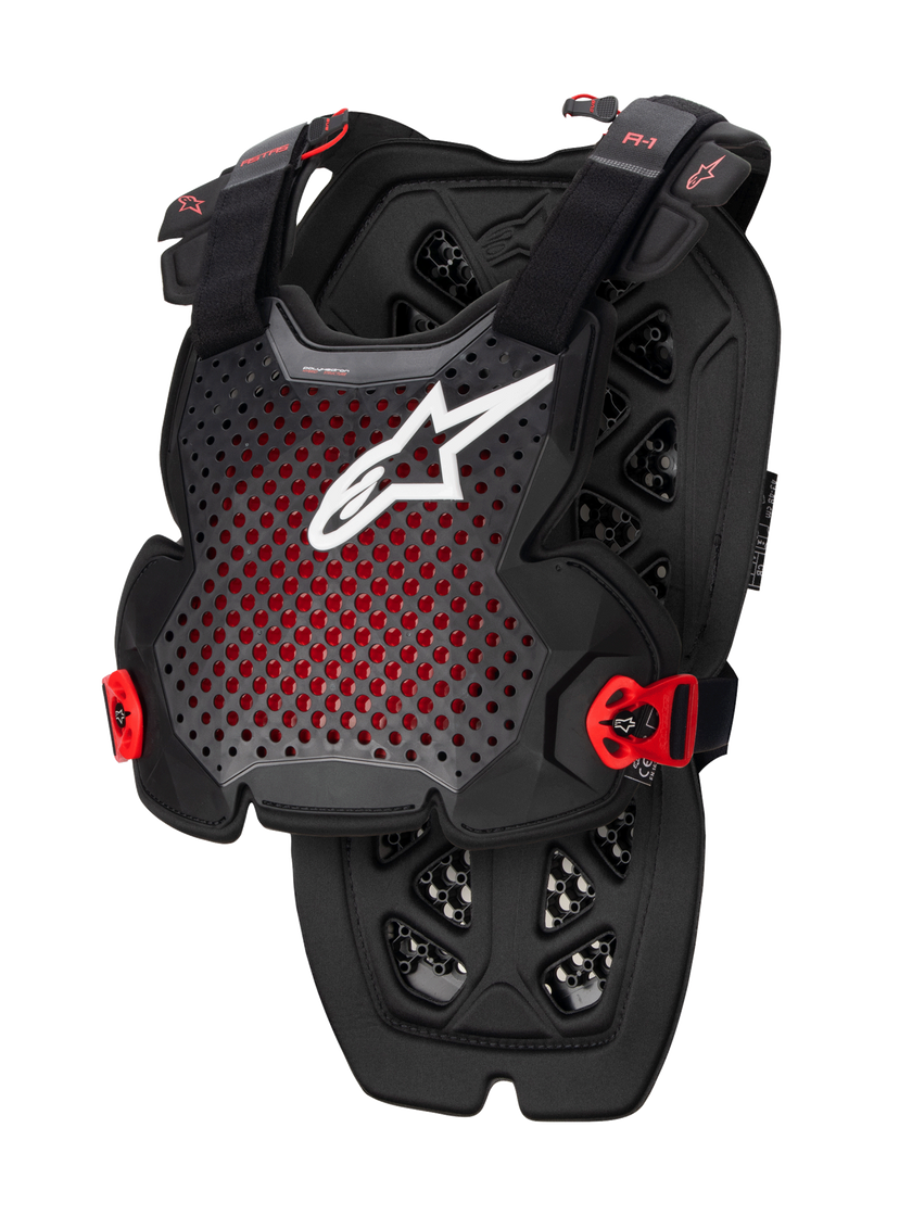 Guarda de pecho transpirable Alpinestars A-1 Pro - Negro/Rojo