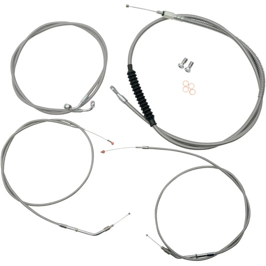 Standard Stainless Braided Handlebar Cable/Brake Line Kit For 12" - 14" Ape Hanger Handlebars925863