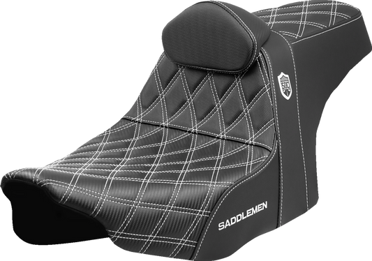Asiento Pro Series SDC Performance Grip - Asiento Pro Series SDC Performance - Costuras blancas - con respaldo - FLT/FLH '23 -'25