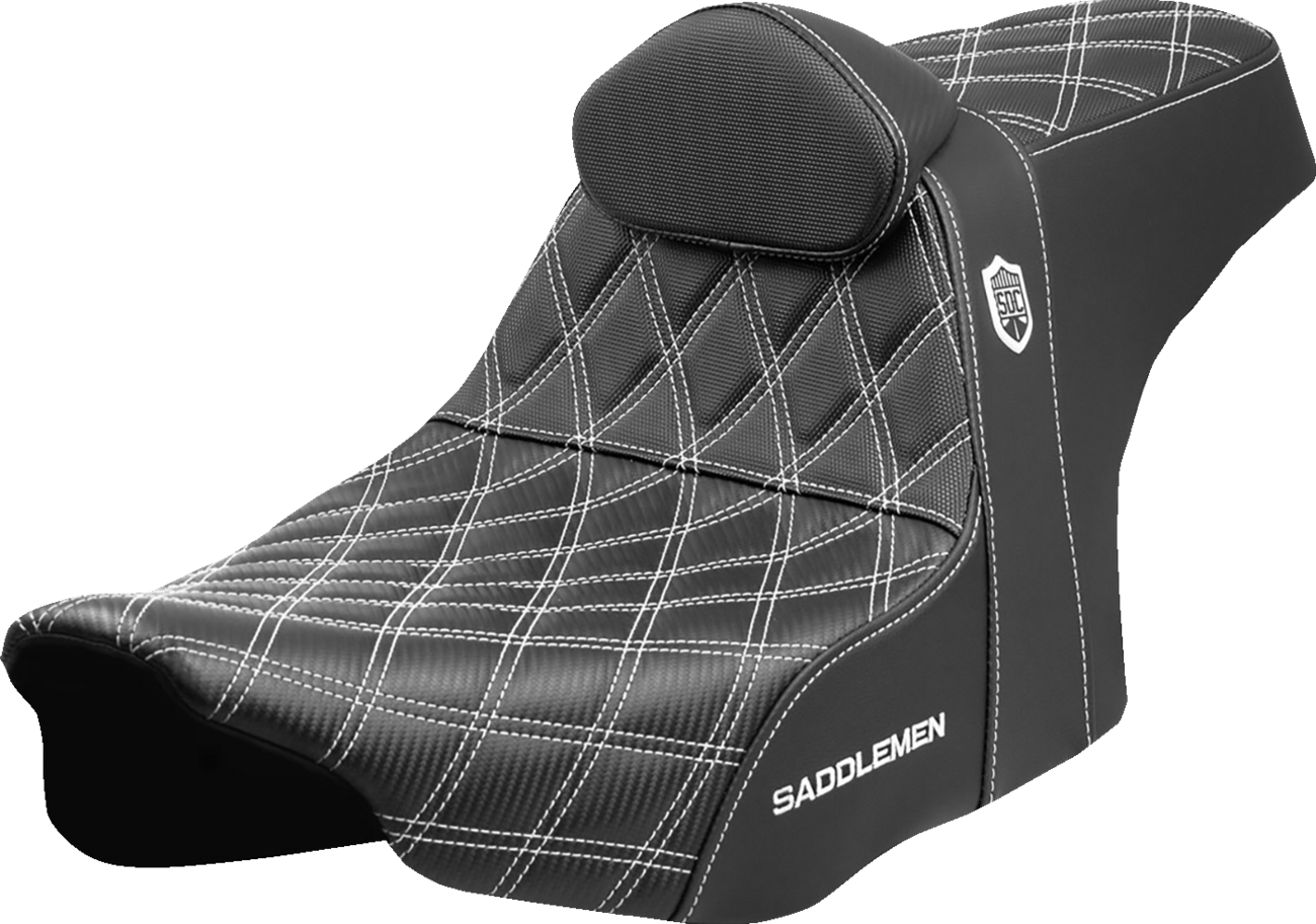 Asiento Pro Series SDC Performance Grip - Asiento Pro Series SDC Performance - Costuras blancas - con respaldo - FLT/FLH '23 -'25