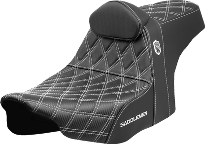 Asiento Pro Series SDC Performance Grip - Asiento Pro Series SDC Performance - Costuras blancas - con respaldo - FLT/FLH '23 -'25
