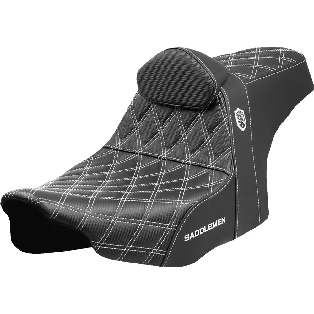 Asiento Pro Series SDC Performance Grip - Asiento Pro Series SDC Performance - Costuras blancas - con respaldo - FLT/FLH '23 -'25