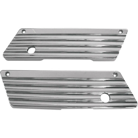 Finned Saddlebag Latch Covers - Chrome