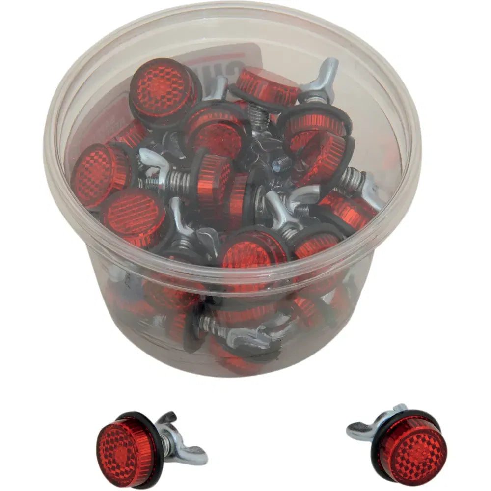 License Plate Reflectors - 40ct Tub - Red
