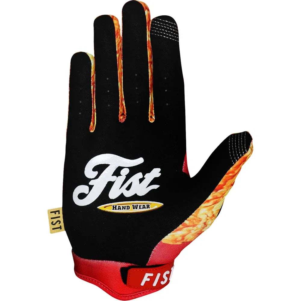 Guantes con dedos de pollo atados
