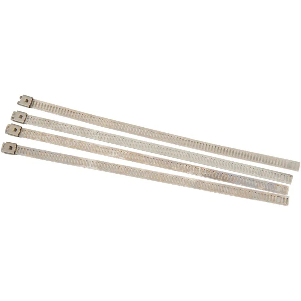 Exhaust Wrap Clamps - Silver - 4 Pack