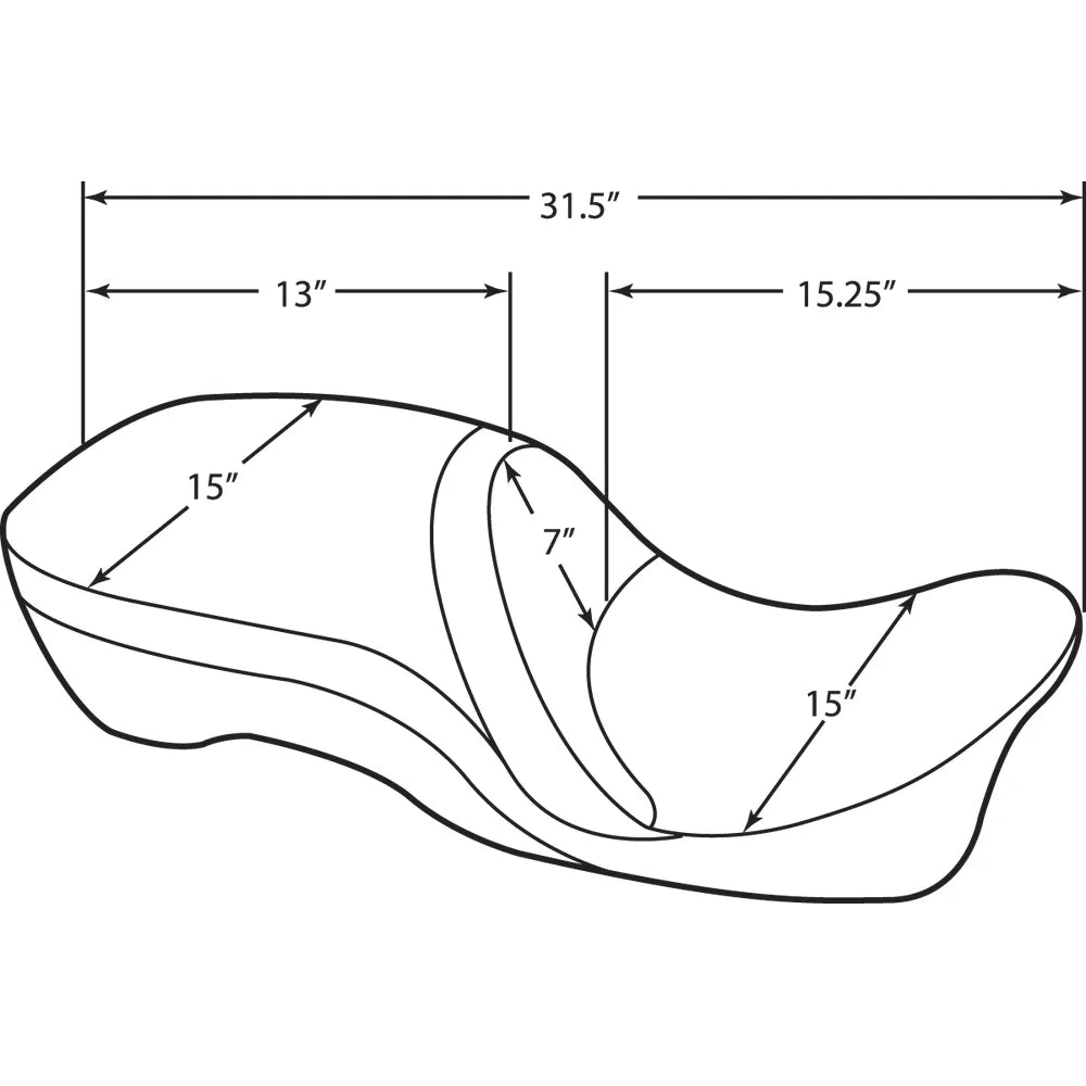 Asiento touring de cuero para 2 personas compatible con respaldo: almohada